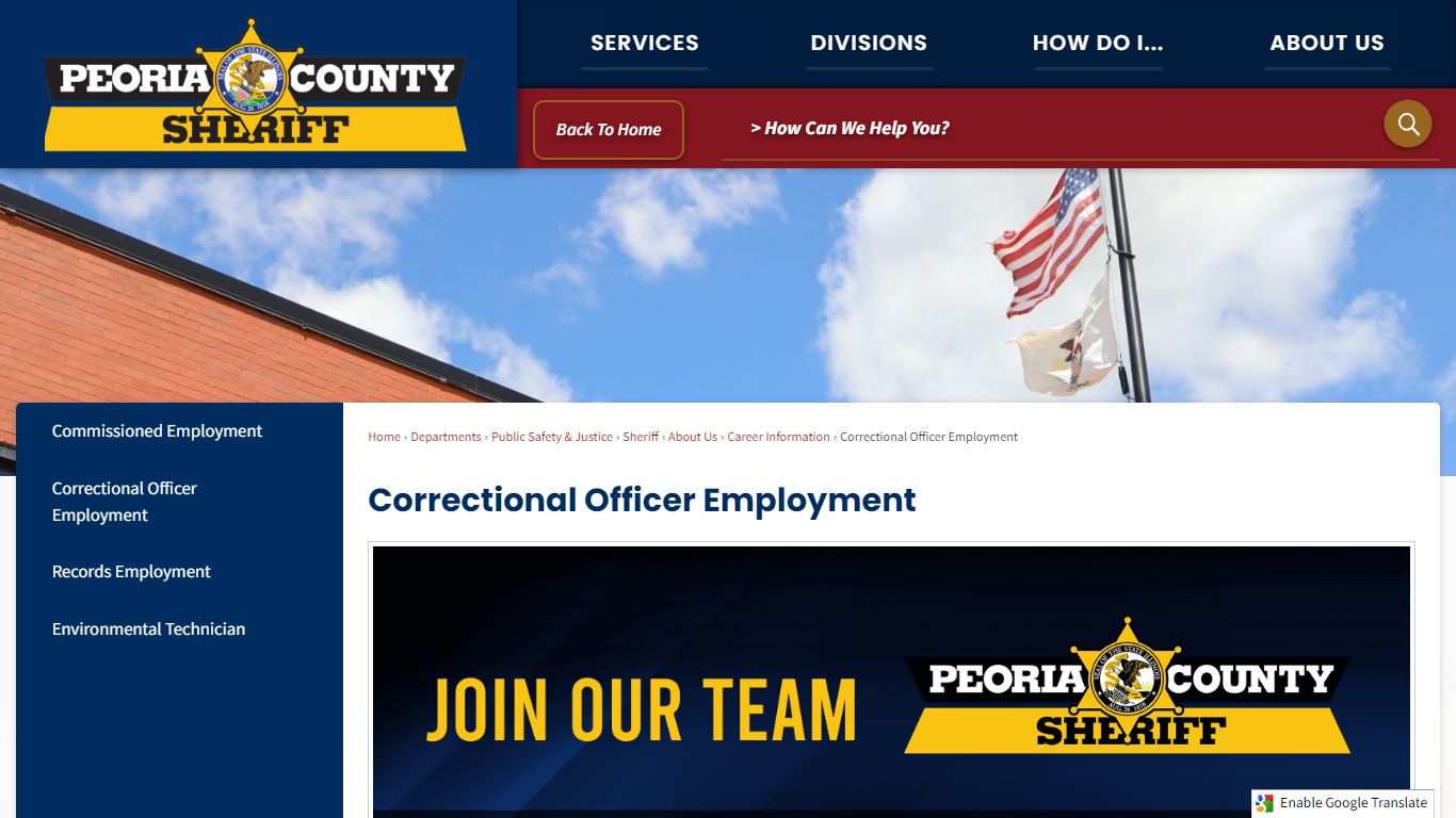 Correctional Officer Employment | Peoria County, IL